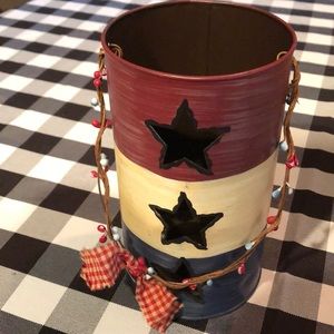 Red white and blue farmhouse decor